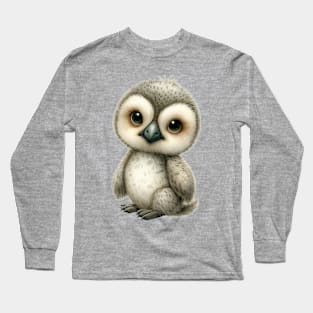 Cute owl in watercolor painting Long Sleeve T-Shirt